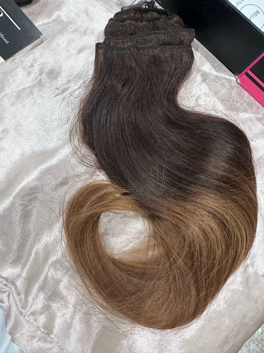 BELAMI Clip-in REMY HAIR Extensions ombré 2:6  Premium  160G 20” length-